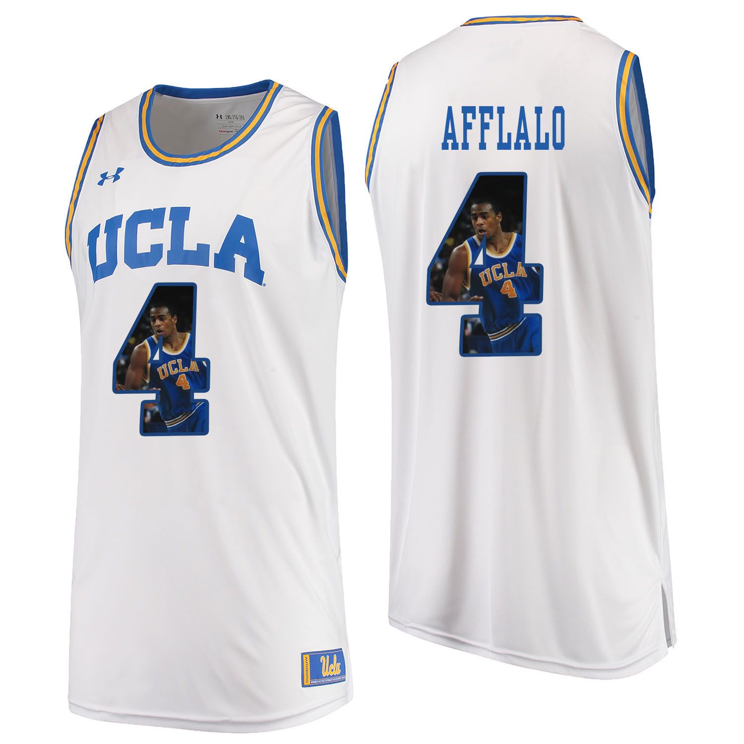 Men UCLA UA 4 Afflalo White Fashion Edition Customized NCAA Jerseys